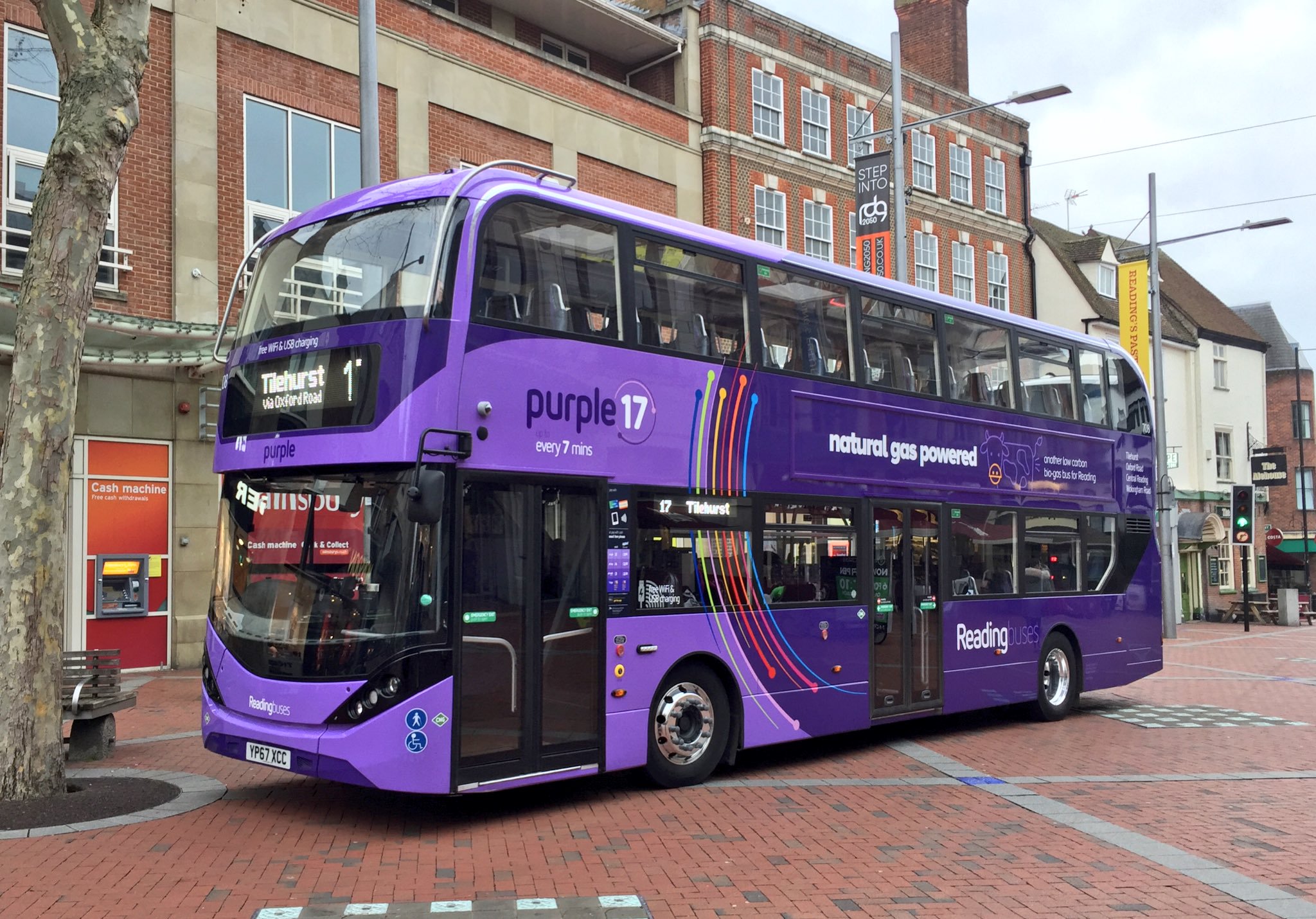 Purple Gas Bus from Reading Buses